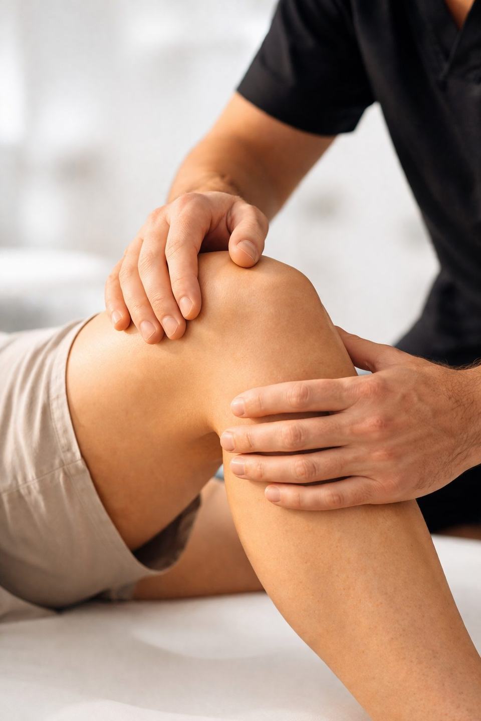Hands-on knee assessment during treatment